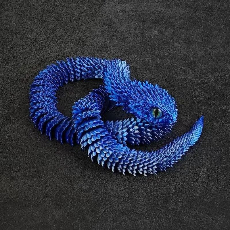 3D Printed Snake 45/60cm Articulated Snake Joint Mobility Simulation Animals Snake Office Desktop Ornament Kids Christmas Gift