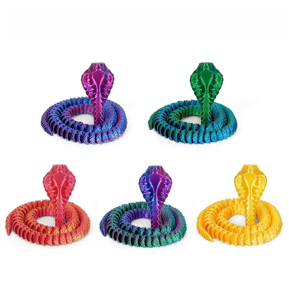 25cm 3D Printed Snake 3D Printed Figure Desk Accessories Toy for Kid 3D Printed Dragon Room Desktop Ornament Office Accessories