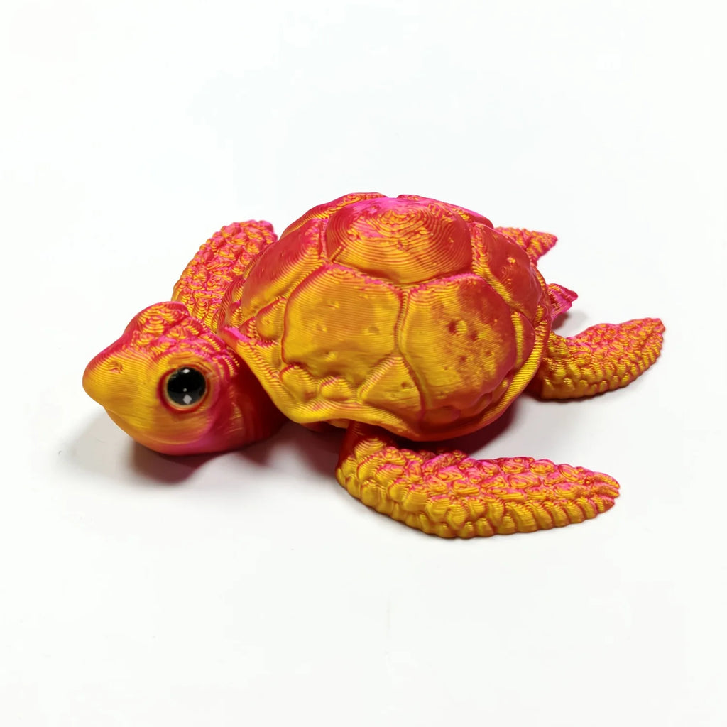 3D Printed Colorful Sea Turtle Model Tortoise Status Flexible Joint Home Office Decor Stress Relief Toy for Autism Fidget Toys