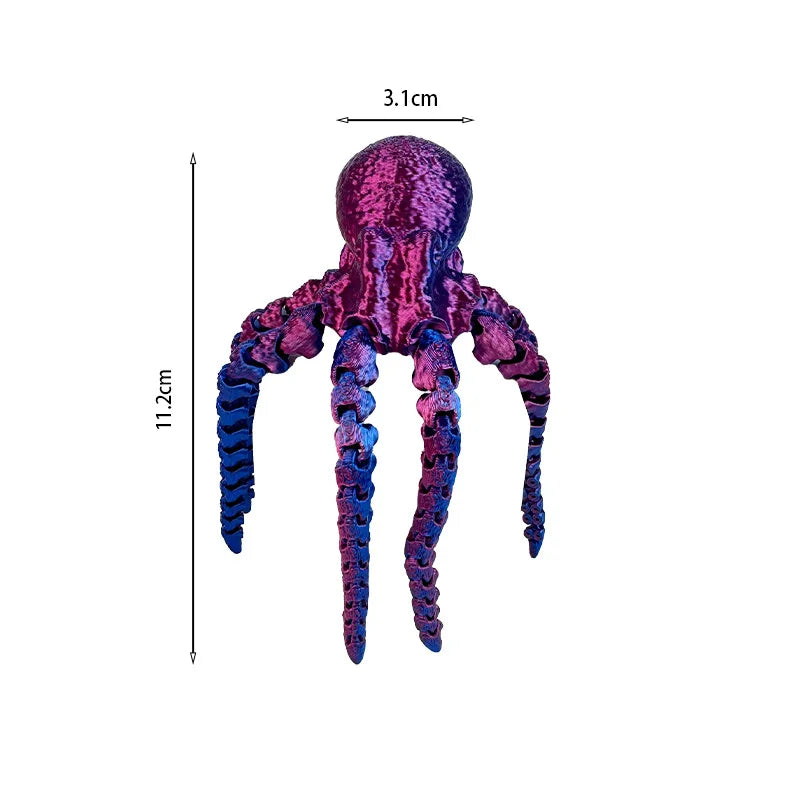 3D Printed Simulation Octopus Children's Toys Animal Figure Fish Tank Landscaping Octopus Squid Home Creative Ornament Gift Sets