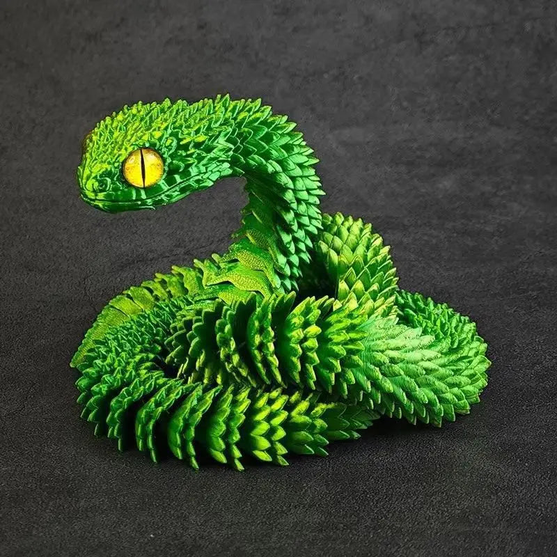 3D Printed Snake 45/60cm Articulated Snake Joint Mobility Simulation Animals Snake Office Desktop Ornament Kids Christmas Gift