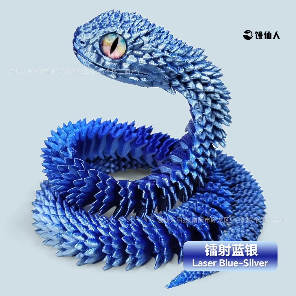 30/60cm 3D Printed Snake Action Figures Articulated Movable Joint Simulation Snake Model Sensory Toys 3D Printed Toys for Kids