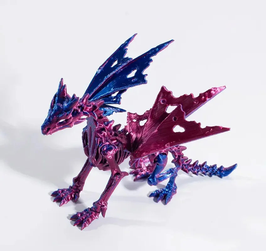 1Pc 3D Printed Dragon Skeleton With Movable Joints - Versatile Indoor/Outdoor Decor, Unique Animal Model Ornament Dragon Figurin