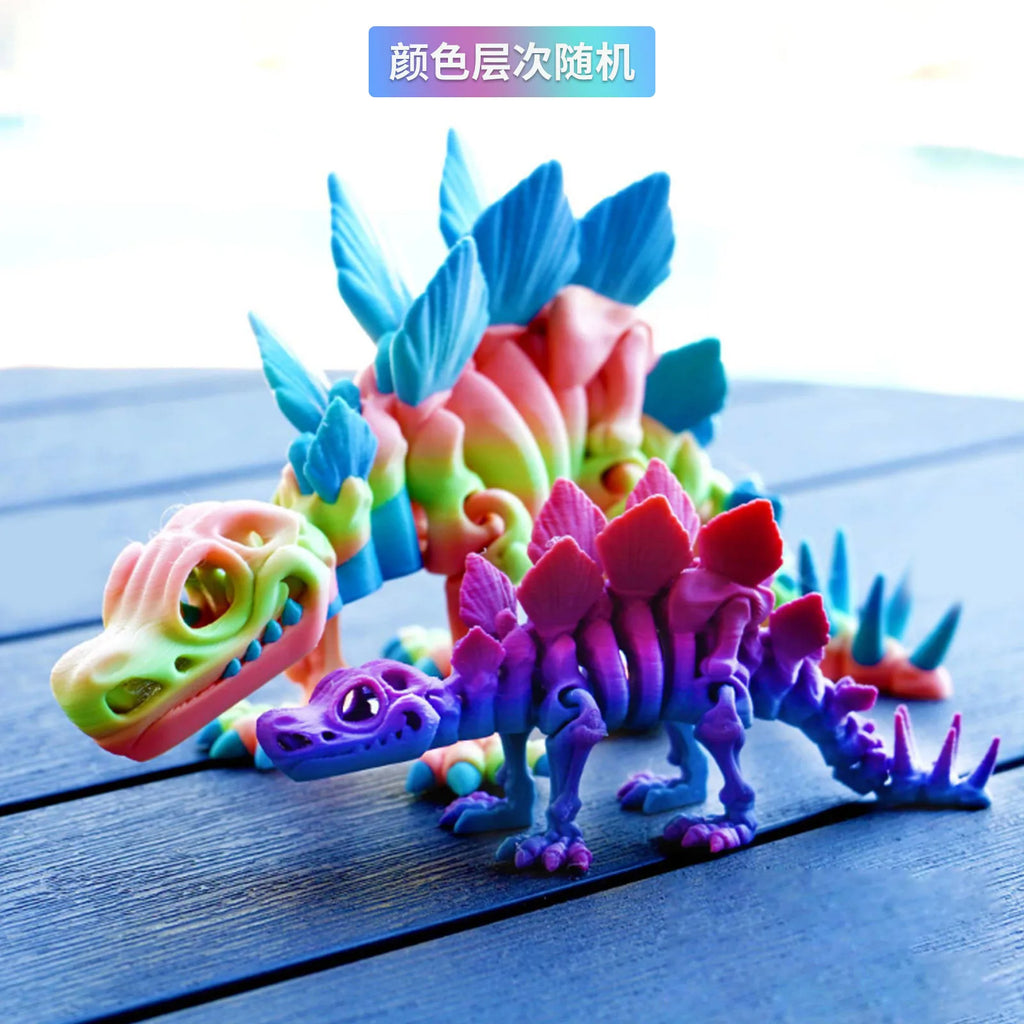 3D Printed Dinosaur Stegosaurus Joints Can Move Freely Fidget Toy Realistic Dragon Statue Home Office Decoration