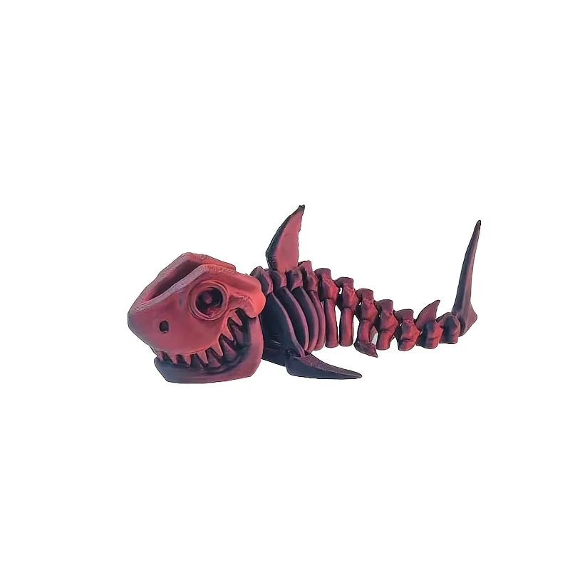 3D Printed Articulated Shark Skeleton Ornament, Ideal for Halloween, Easter, Christmas Gifts for Enthusiasts And Collectors