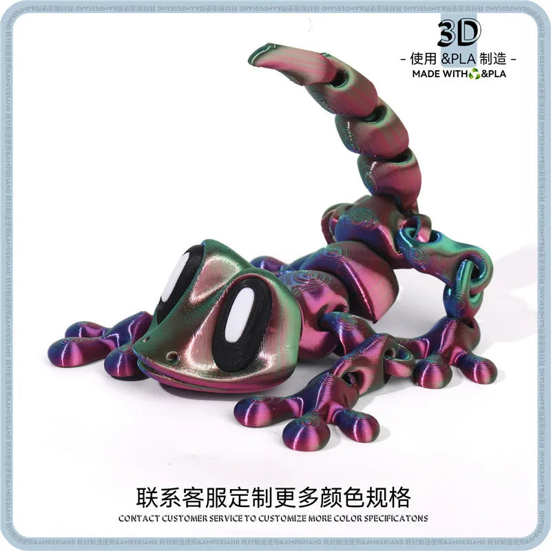 3D Printed Mini Gecko Ornament Desktop Ornament 3d Printed toy Animals Home Office Craft Printed Figures Christmas Gifts