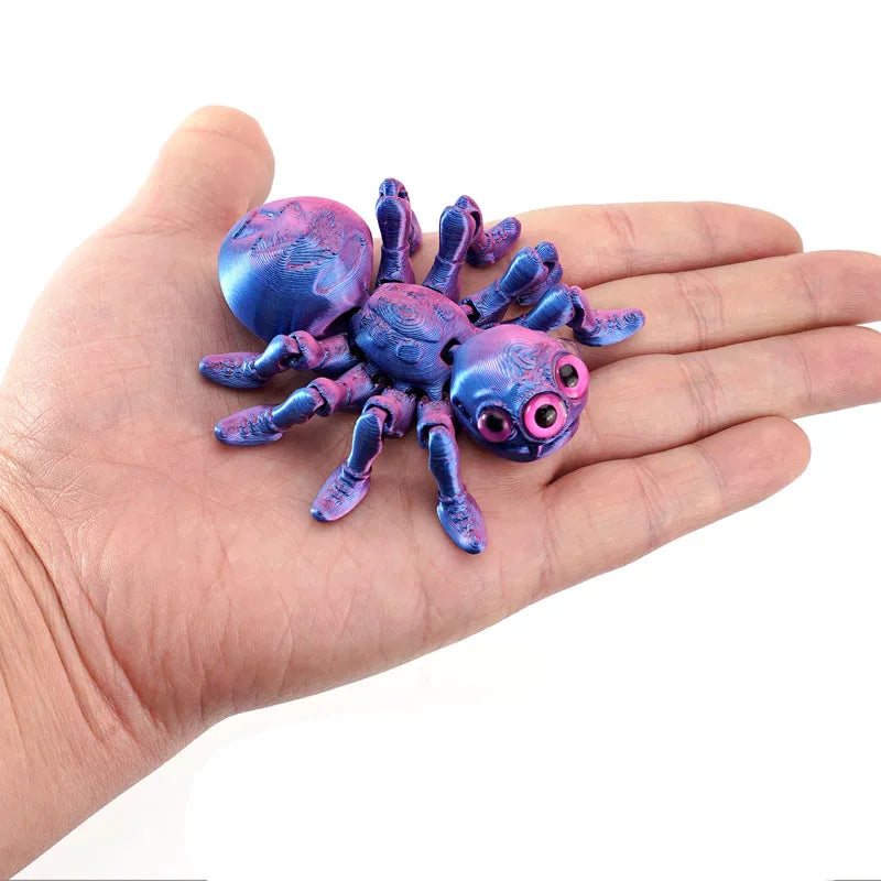 3D Printed Spider Animals Toy Realistic Colorful Spider Figurine Articulated Fidget Toy for Spider Lovers Halloween Home Decor
