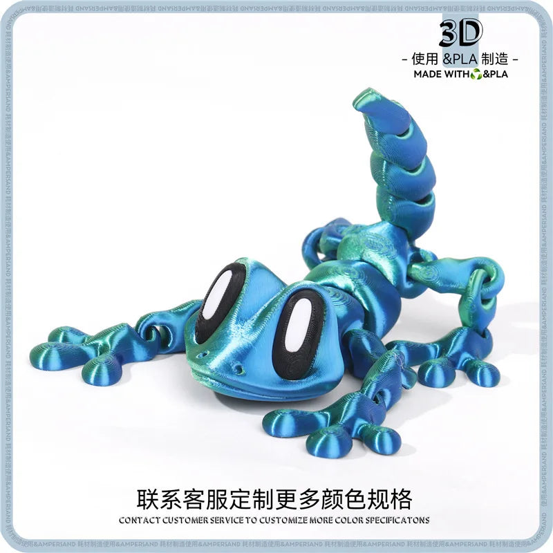 3D Printed Mini Gecko Ornament Desktop Ornament 3d Printed toy Animals Home Office Craft Printed Figures Christmas Gifts