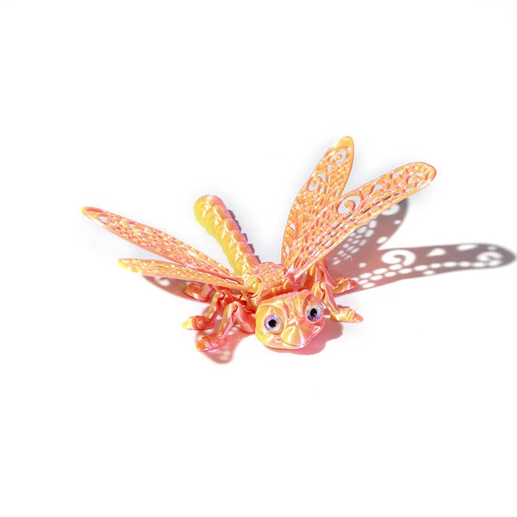 3D Printed Dragonfly Figurine Collectible Desk Decor Transformable Design,For Halloween Christmas Xmas Thanksgiving Toy Kids