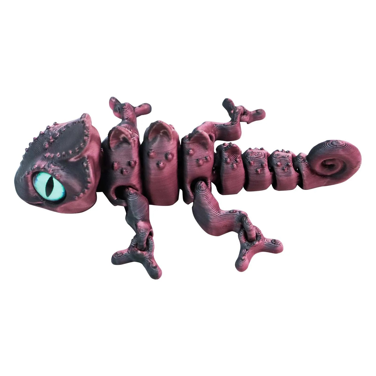 3D Printing Chameleon Lizard Figures Multi-joint Movable Simulation Eyes for Home Accessories Kids Gift Living Room Decoration