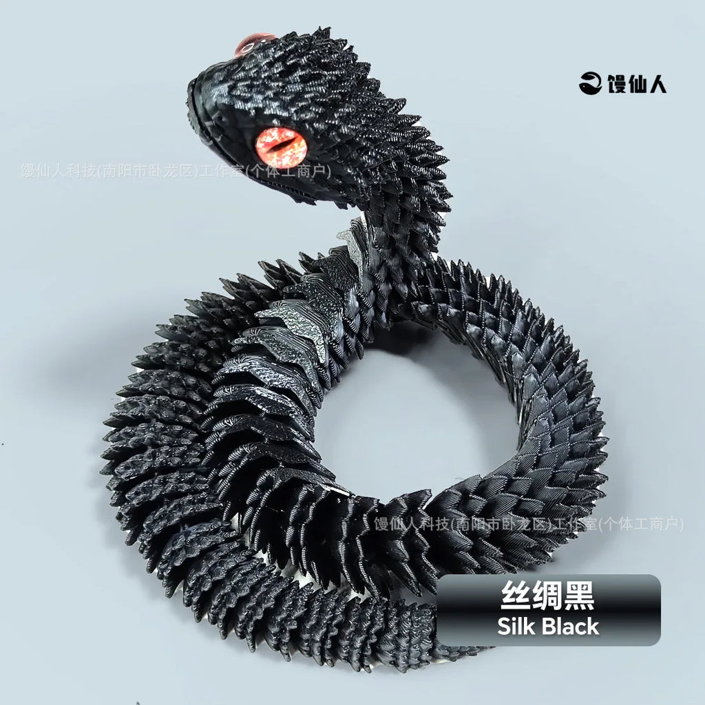 30/60cm 3D Printed Snake Action Figures Articulated Movable Joint Simulation Snake Model Sensory Toys 3D Printed Toys for Kids