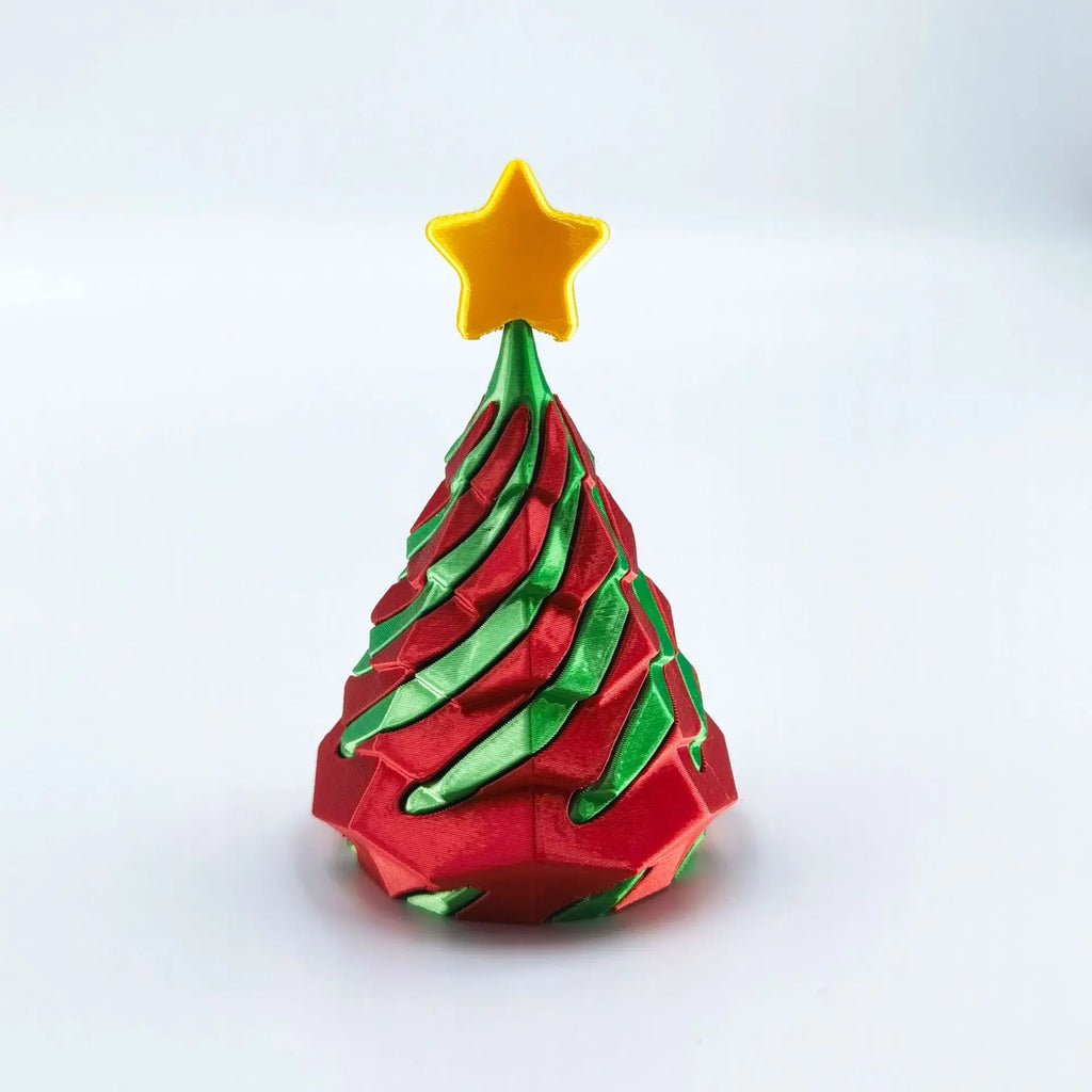 3D printed Christmas tree Mini 3d Printed Christmas Rotating Push and Push Music Ornament Halloween Kid Toy Companionship Gif
