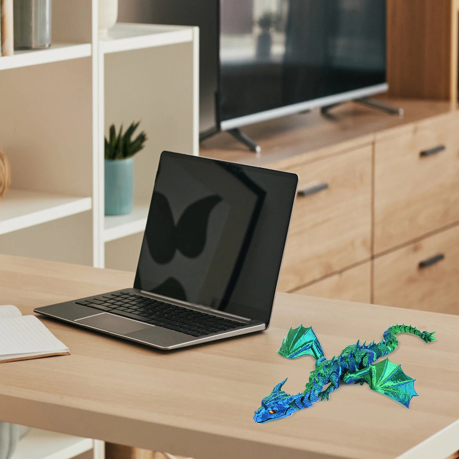 3D printed dragon wings, flying dragon with movable mouth and joints, decorative ornament gift