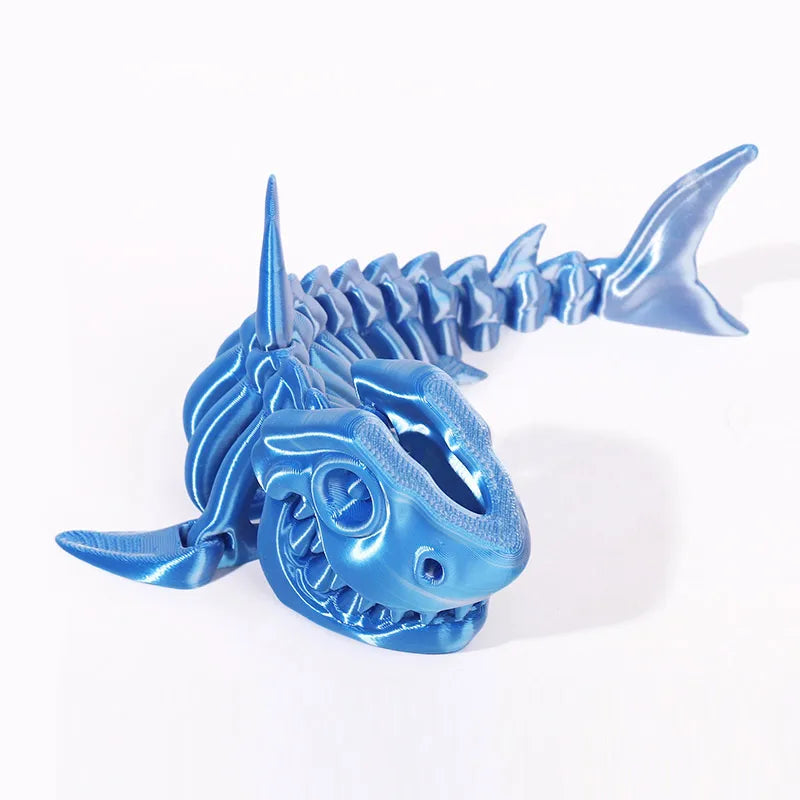 3D printed shark body joints can be modeled freely swinging toys, suitable for decoration, ornaments, holiday decoration gifts.