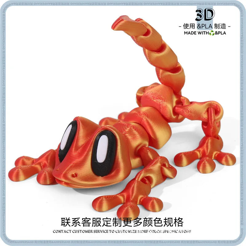3D Printed Mini Gecko Ornament Desktop Ornament 3d Printed toy Animals Home Office Craft Printed Figures Christmas Gifts