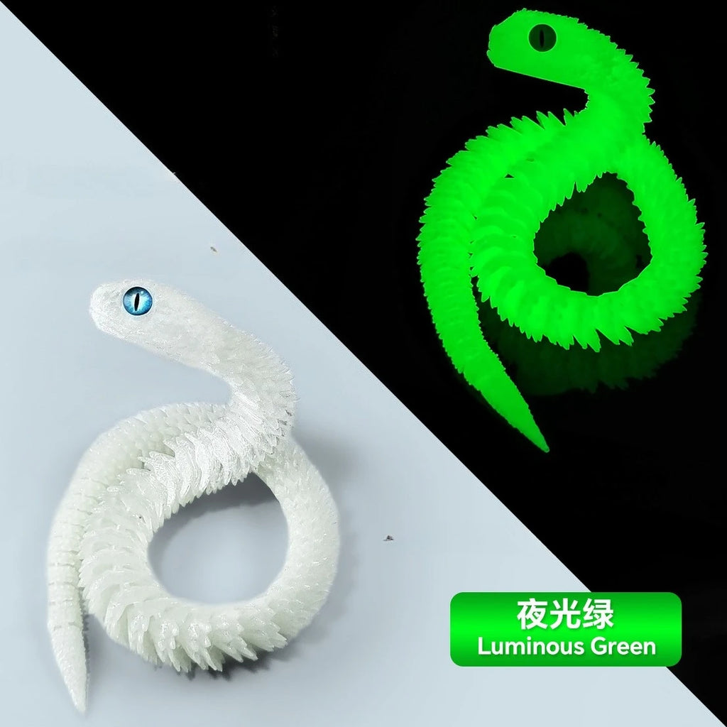 30/60cm 3D Printed Snake Action Figures Articulated Movable Joint Simulation Snake Model Sensory Toys 3D Printed Toys for Kids