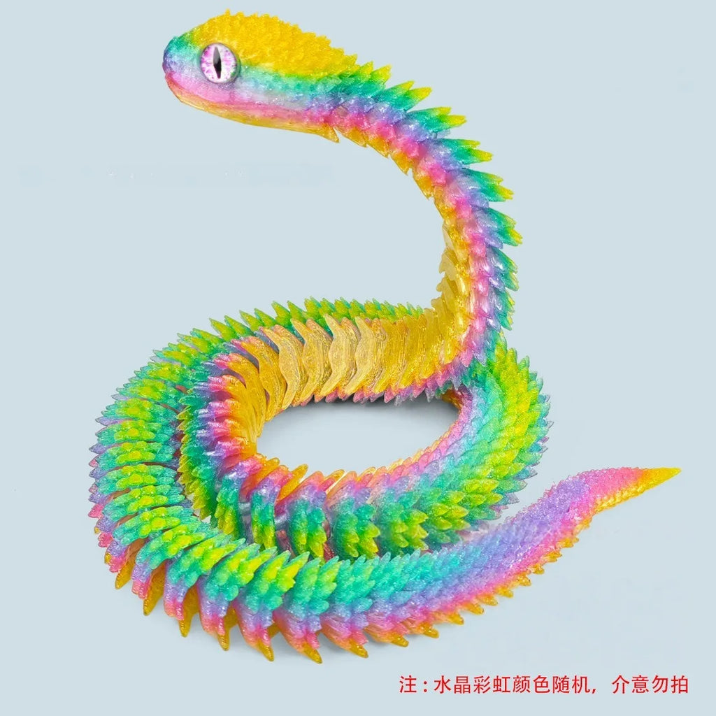 30/60cm 3D Printed Snake Action Figures Articulated Movable Joint Simulation Snake Model Sensory Toys 3D Printed Toys for Kids