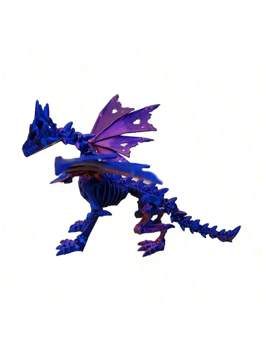 1Pc 3D Printed Dragon Skeleton With Movable Joints - Versatile Indoor/Outdoor Decor, Unique Animal Model Ornament Dragon Figurin