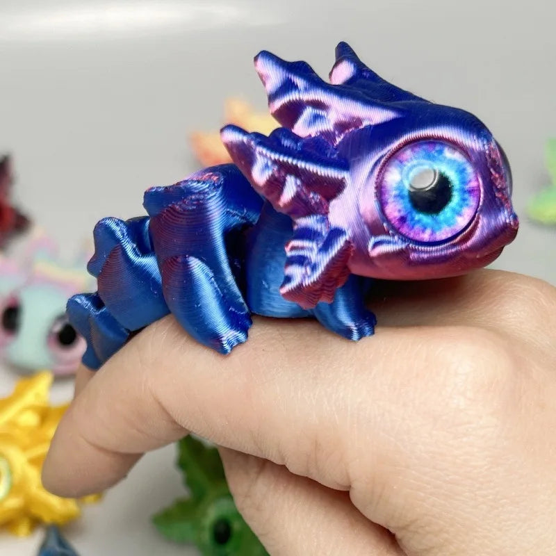 3D Printing Salamander Figures Multi-Joint Movable Simulation Eyes for Home Accessories Kids Gift Living Room Decoration