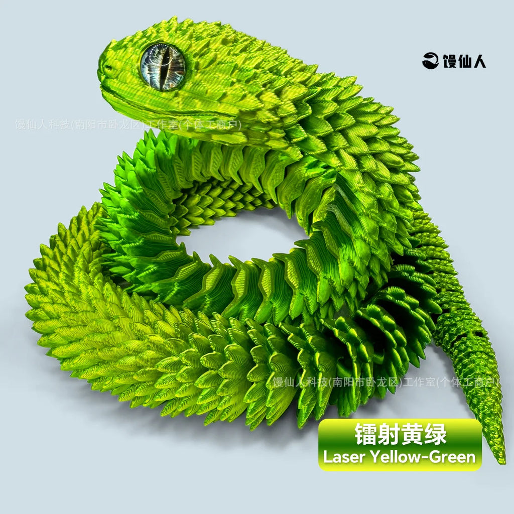 30/60cm 3D Printed Snake Action Figures Articulated Movable Joint Simulation Snake Model Sensory Toys 3D Printed Toys for Kids