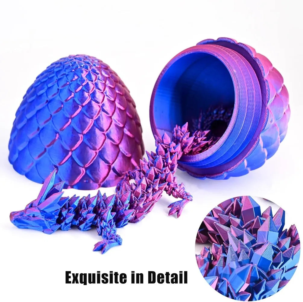 1/2PCS 3D Printed Dragon Egg with Dragon Fully Articulated Dragon Model Movable Rotatable Articulated Desktop Ornament Kid Toy