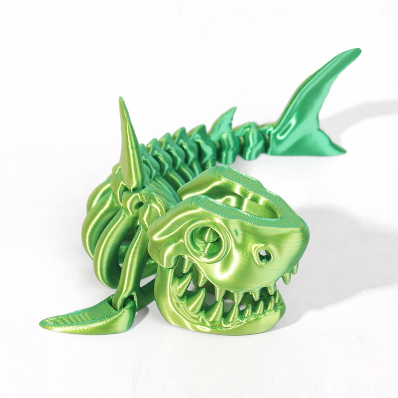 3D printed shark body joints can be modeled freely swinging toys, suitable for decoration, ornaments, holiday decoration gifts.