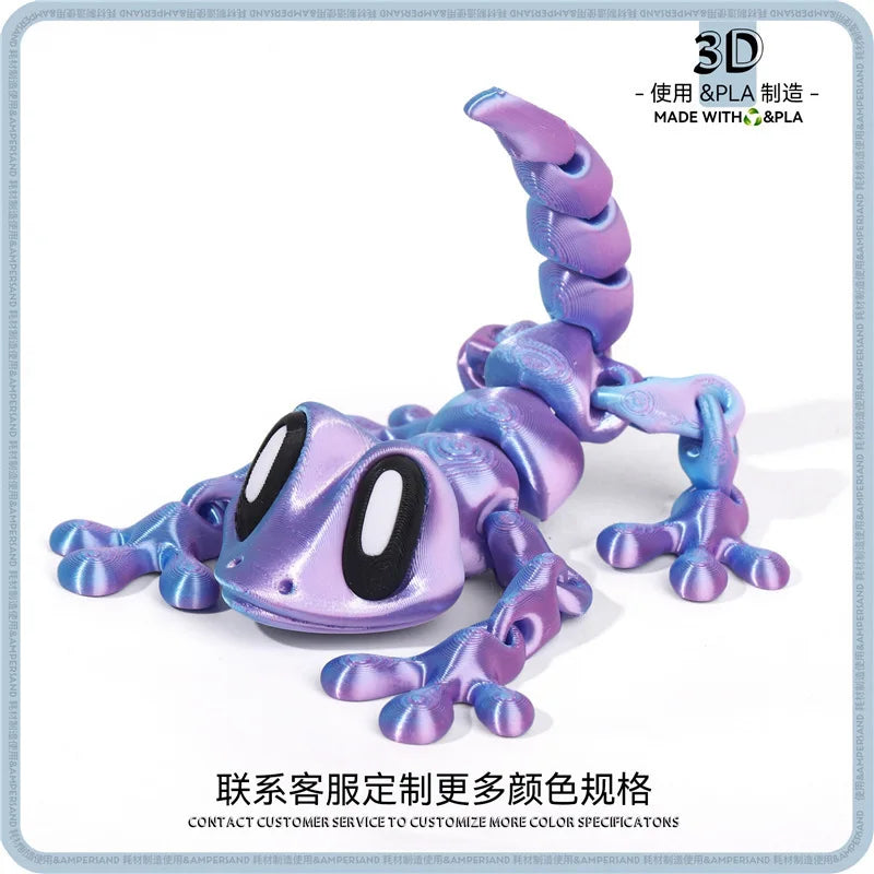 3D Printed Mini Gecko Ornament Desktop Ornament 3d Printed toy Animals Home Office Craft Printed Figures Christmas Gifts