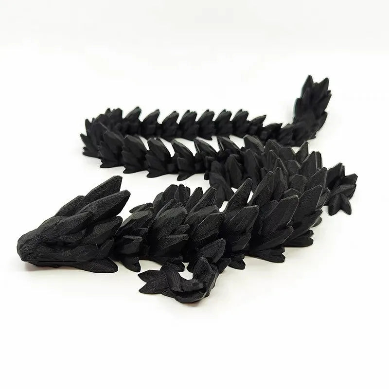 1Pc 3D Printed Gemstone Dragon Figurine-Iridescent Plastic Desk Decor, Ideal for Bedroom & Office, Perfect Gift for Christmas