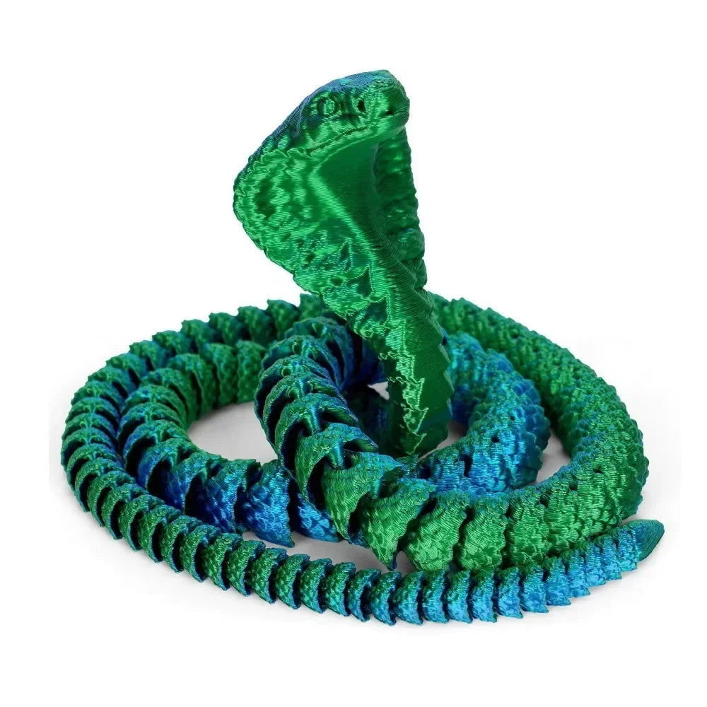 25cm 3D Printed Snake 3D Printed Figure Desk Accessories Toy for Kid 3D Printed Dragon Room Desktop Ornament Office Accessories