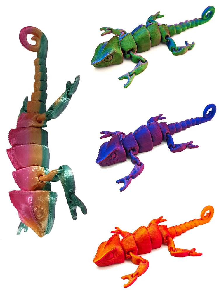 3D Printed Chameleon Tabletop Ornaments, Creative Toys, Animal Ornaments for Home Decoration