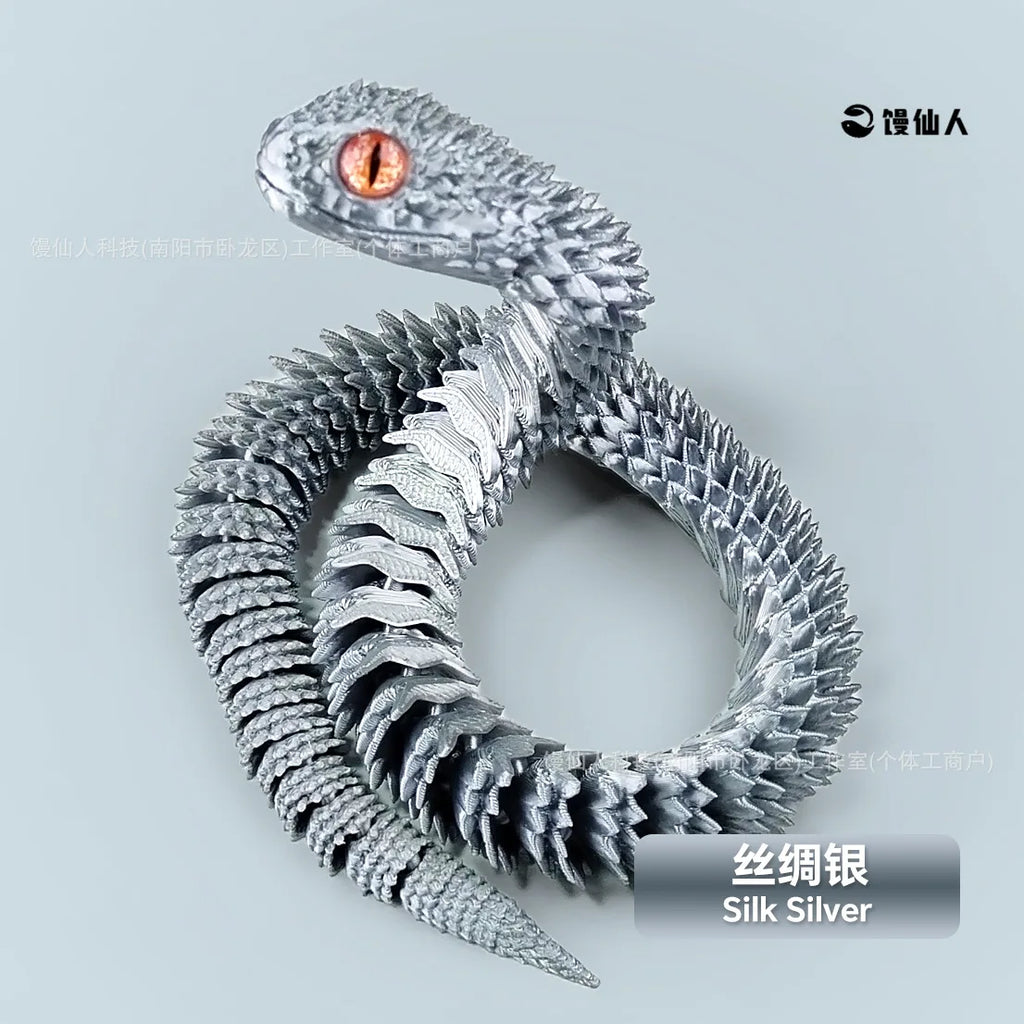 30/60cm 3D Printed Snake Action Figures Articulated Movable Joint Simulation Snake Model Sensory Toys 3D Printed Toys for Kids