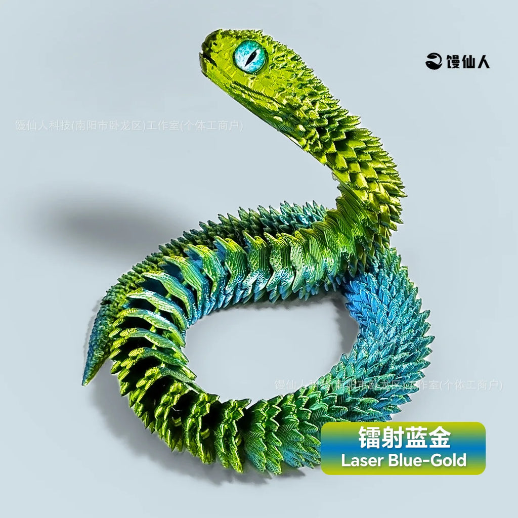 30/60cm 3D Printed Snake Action Figures Articulated Movable Joint Simulation Snake Model Sensory Toys 3D Printed Toys for Kids